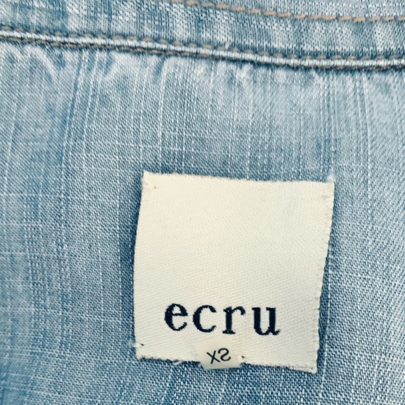 ECRU Denim Fitted Collar Shirt in Light Blue Was - Picture 6 of 6